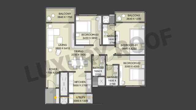 3 BHK Floor Plan