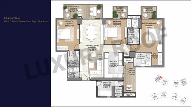 3 BHK Floor Plan