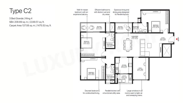 3 BHK Floor Plan