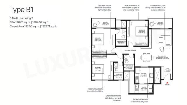 3 BHK Floor Plan