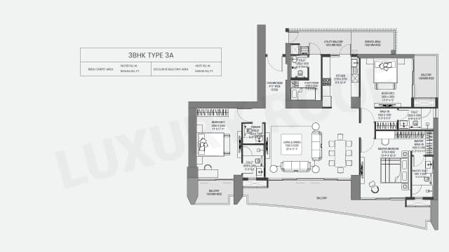 3 BHK Floor Plan