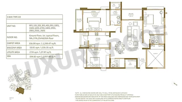 3 BHK Floor Plan