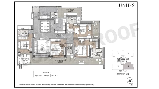 4 BHK(1982 sq.ft.) Floor Plan