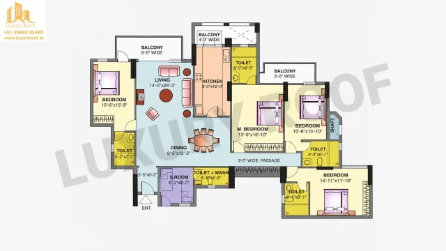 4 BHK Floor Plan