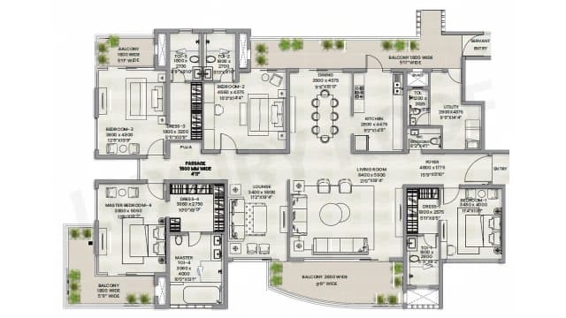 4 BHK Floor Plan