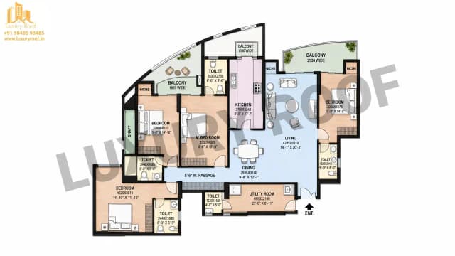 4 BHK Floor Plan