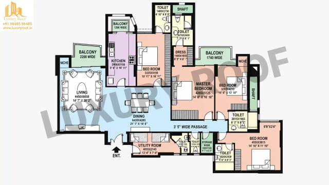 4 BHK Floor Plan