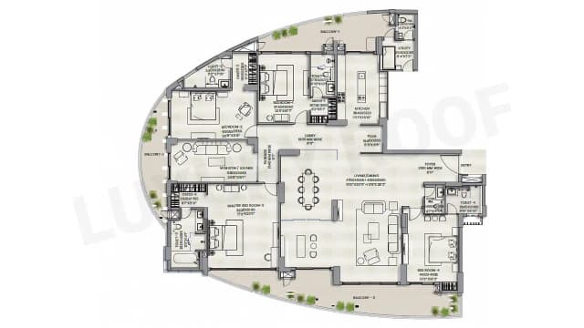 4 BHK Floor Plan