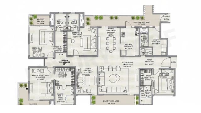 4 BHK Floor Plan