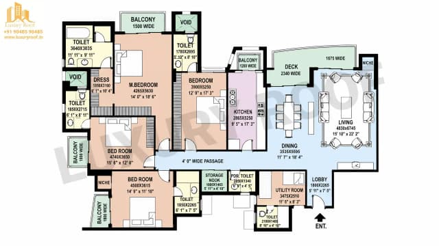 4 BHK Floor Plan