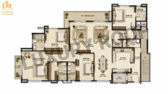 4 BHK Floor Plan