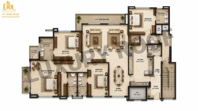 4 BHK Floor Plan