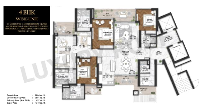 4 BHK(4340 sq.ft.) Floor Plan