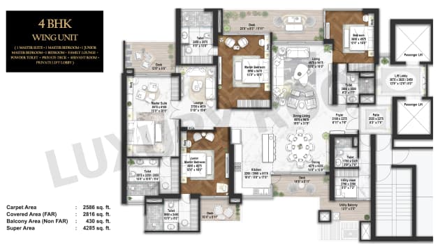 4 BHK(4285 sq.ft.) Floor Plan
