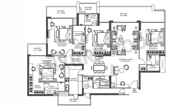 4 BHK Floor Plan