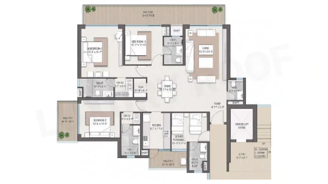 4 BHK Floor Plan