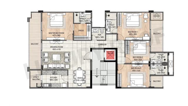 4 BHK Floor Plan