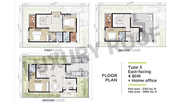 4BHK+Office Floor Plan