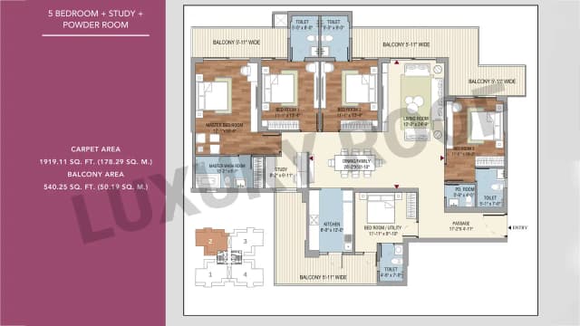 5 BHK Floor Plan