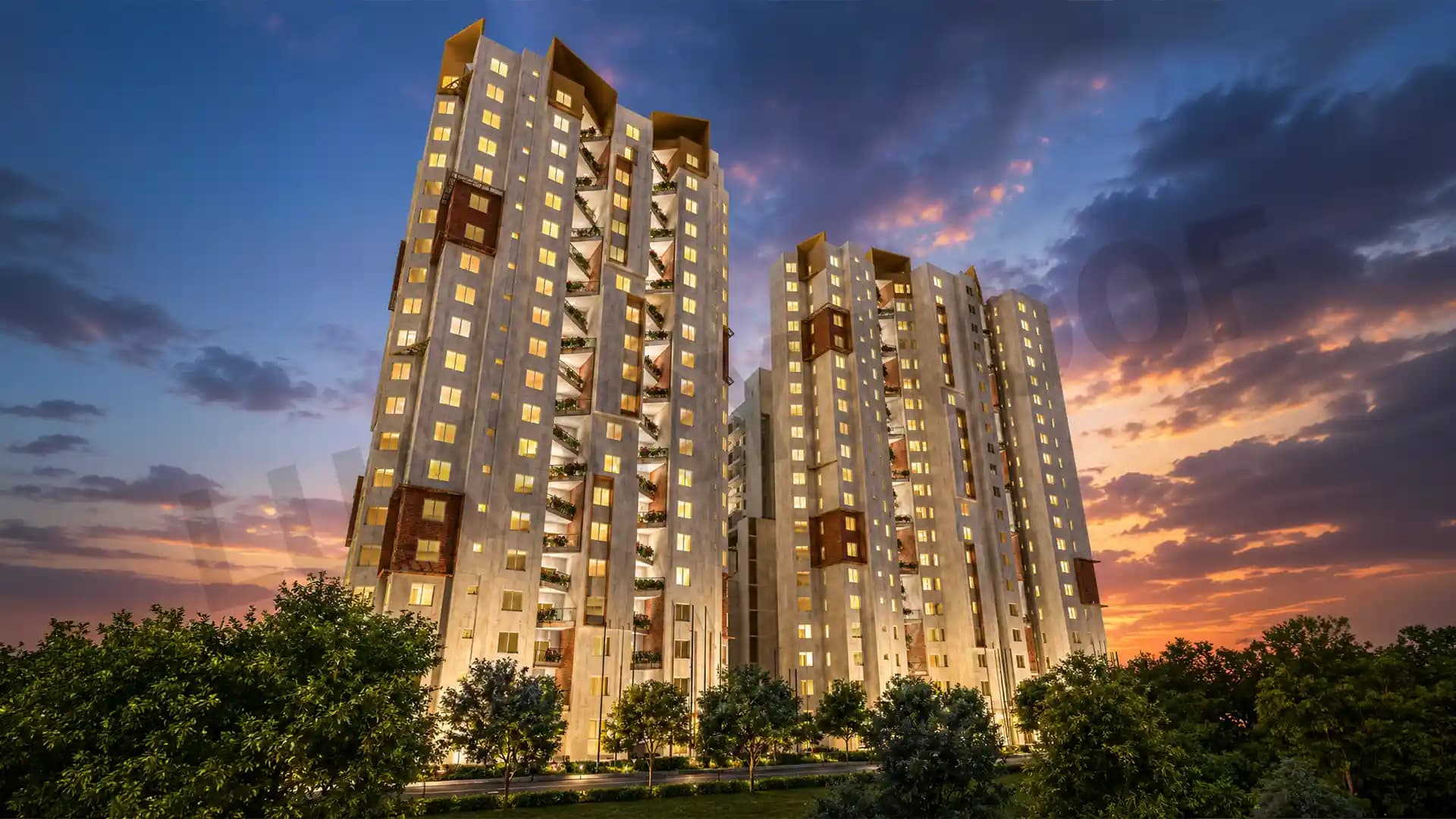 Artismo Millionaire Tower Night Elevation Ivc Road Devanahalli