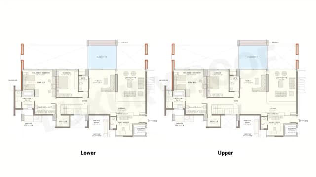 4 BHK Duplex Floor Plan