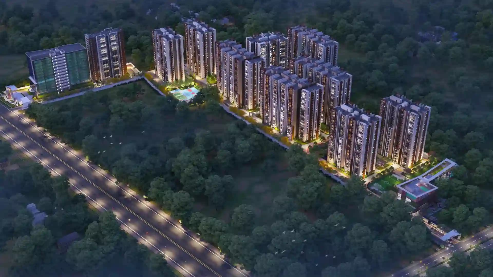 Pavani Mirabilia Aerial View Vastu Bhoomi Krishnarajapuram Bengaluru