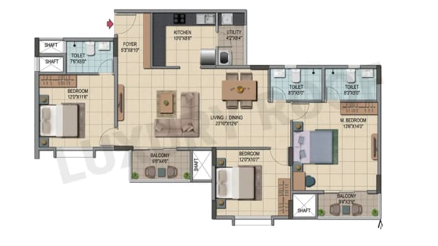 3 BHK Floor Plan
