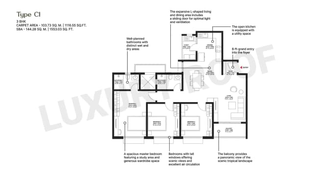 3 BHK Floor Plan