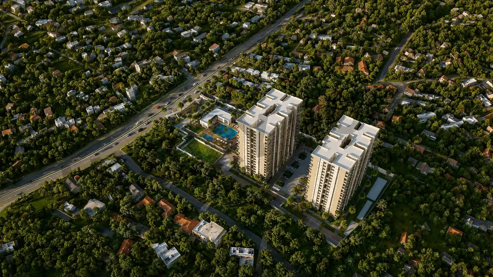 Sobha Palm Court Aerial View1 Kogilu Near Yelahanka Bangalore