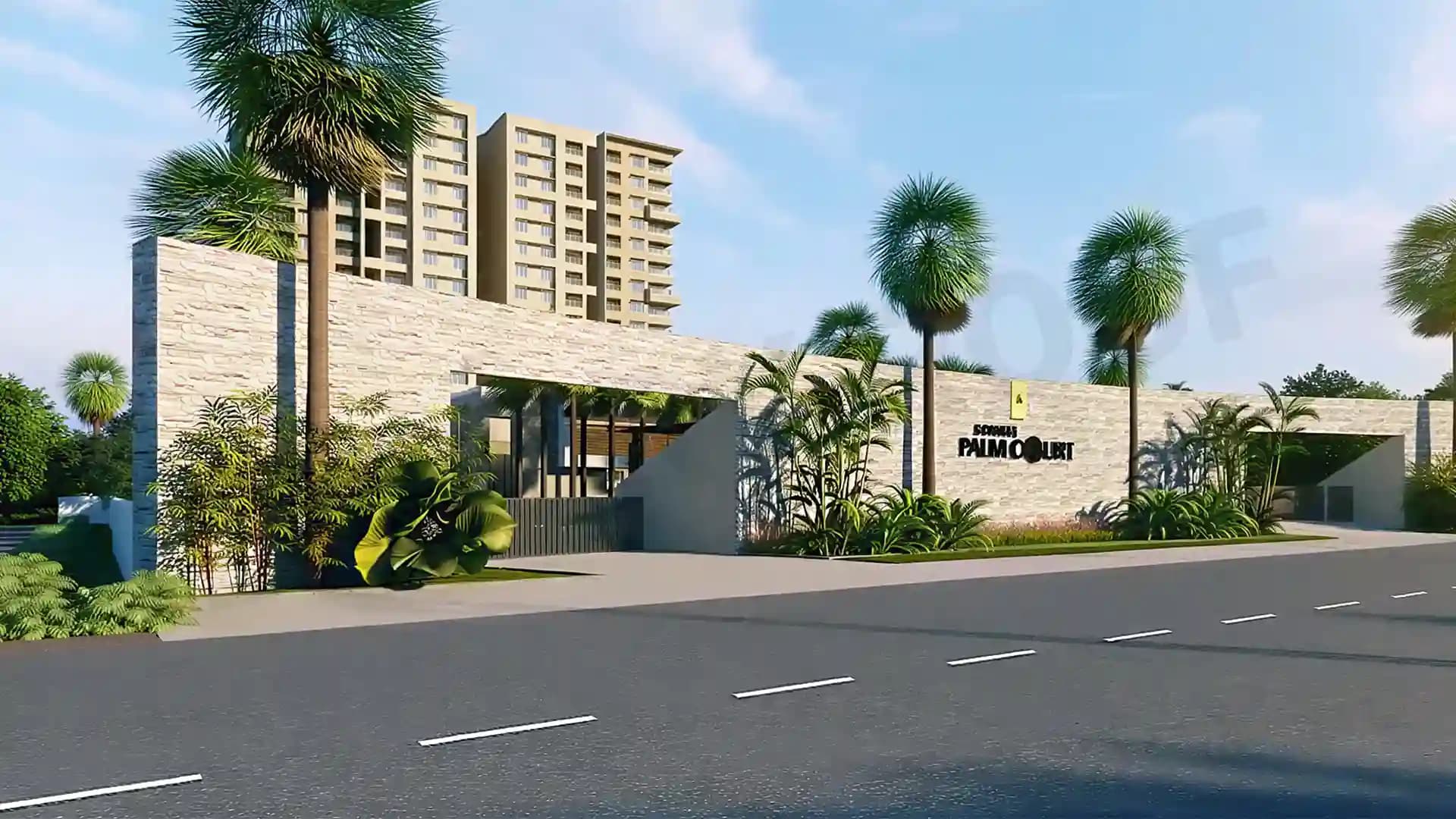 Sobha Palm Court Entrance Kogilu Near Yelahanka Bangalore