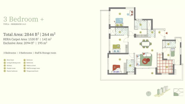 3 BHK  Floor Plan