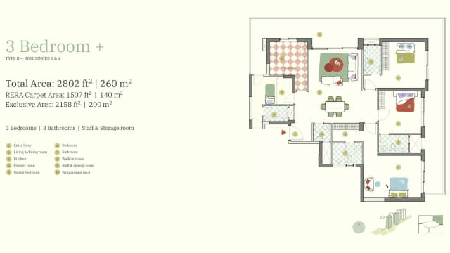 3 BHK  Floor Plan