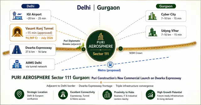 PURI AEROSPHERE Sector 111 Gurgaon: Puri Construction's New Commercial Launch on Dwarka Expressway