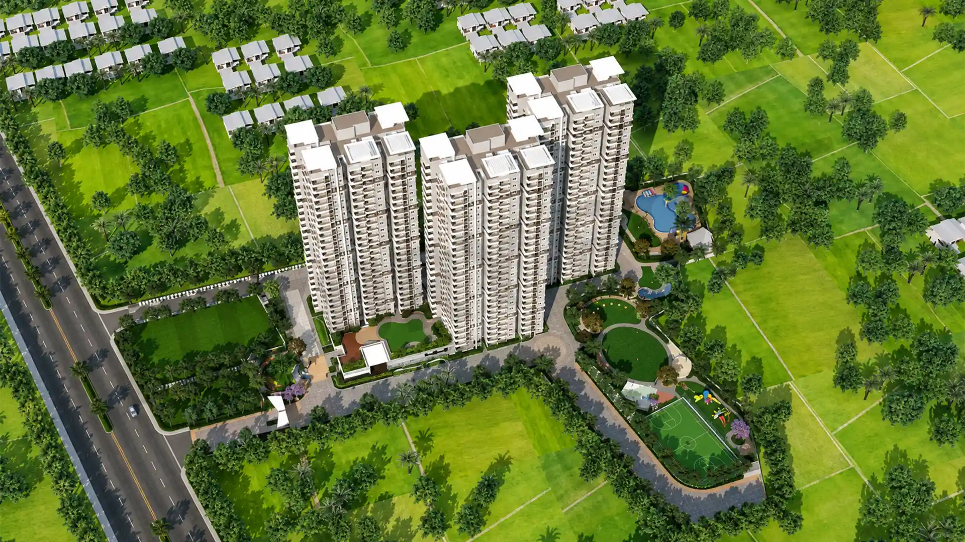 Abhee Celestial City Aerial View Sarjapur Road Bangalore Abhee Celestial City Aerial View Sarjapur Road Bangalore