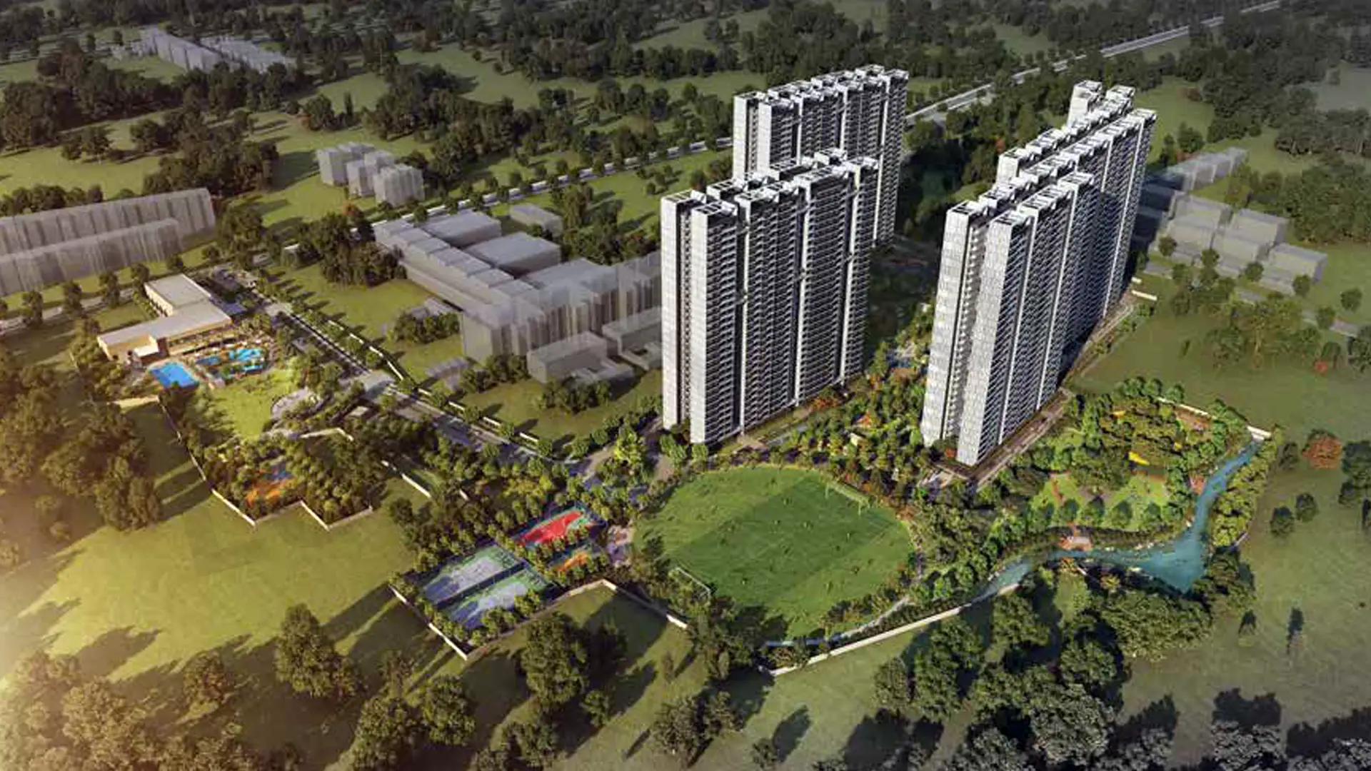 Adarsh Park Heights Aerial View Hobli Gunjur Village Varthur Bengaluru
