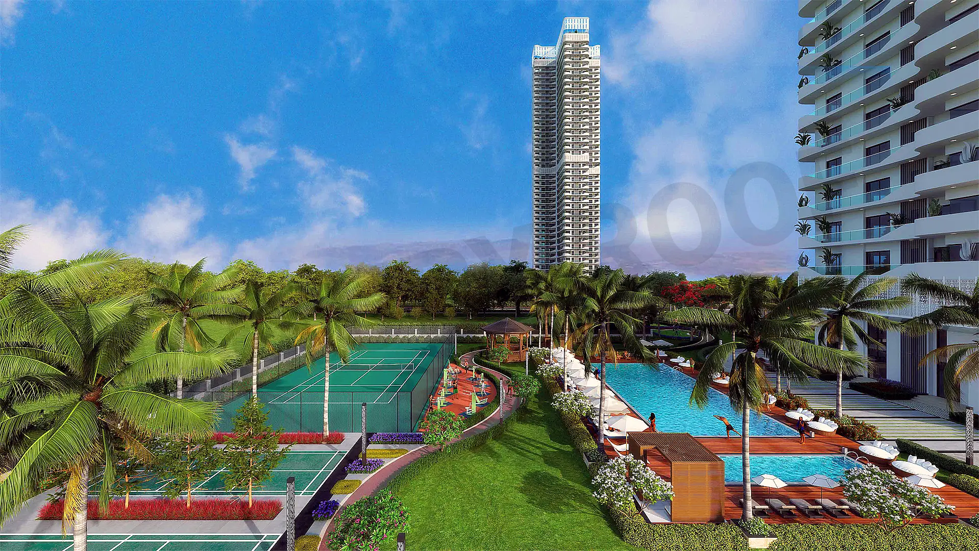 Central Park Bignonia Towers Swimming Pool Central Park Flower Valley Sector 32 Sohna Gurugram