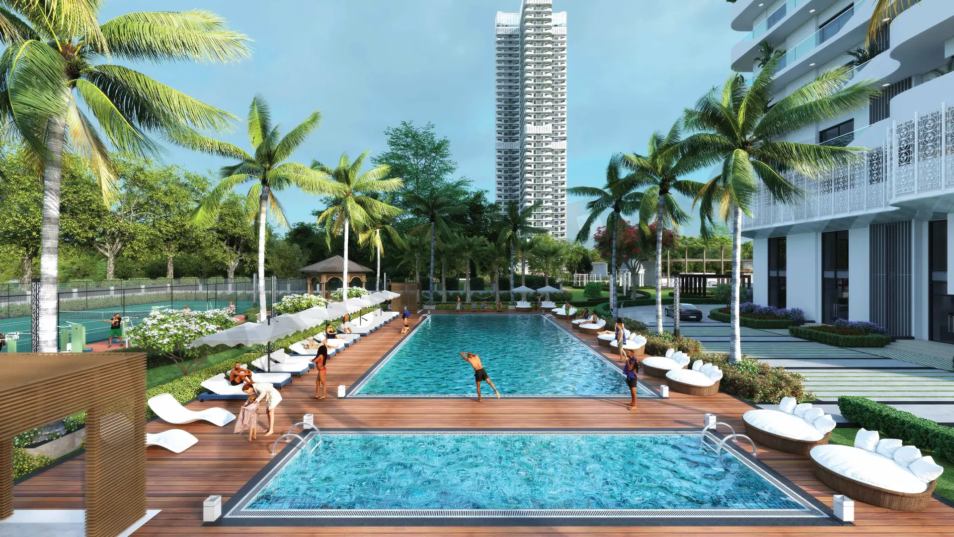 Central Park Bignonia Towers Swimming Pool1 Central Park Flower Valley Sector 32 Sohna Gurugram