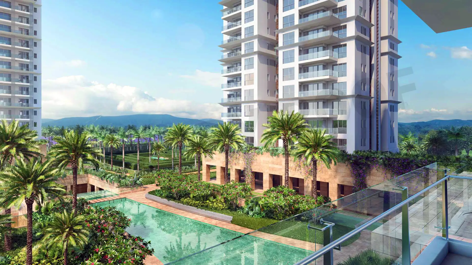 Conscient Hines Elevate Balcony Overlooking Central Courtyard Sector 59 Golf Course Ext Rd Gurugram