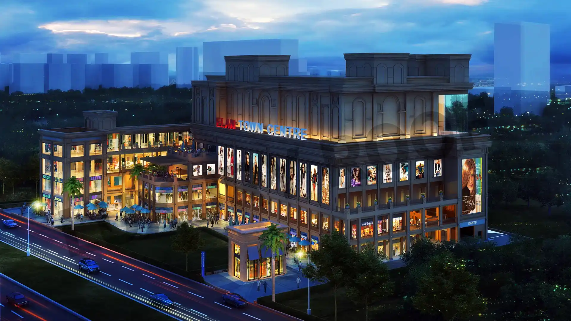 Elan Town Centre Night Side Elevation Sector 67 Gurugram