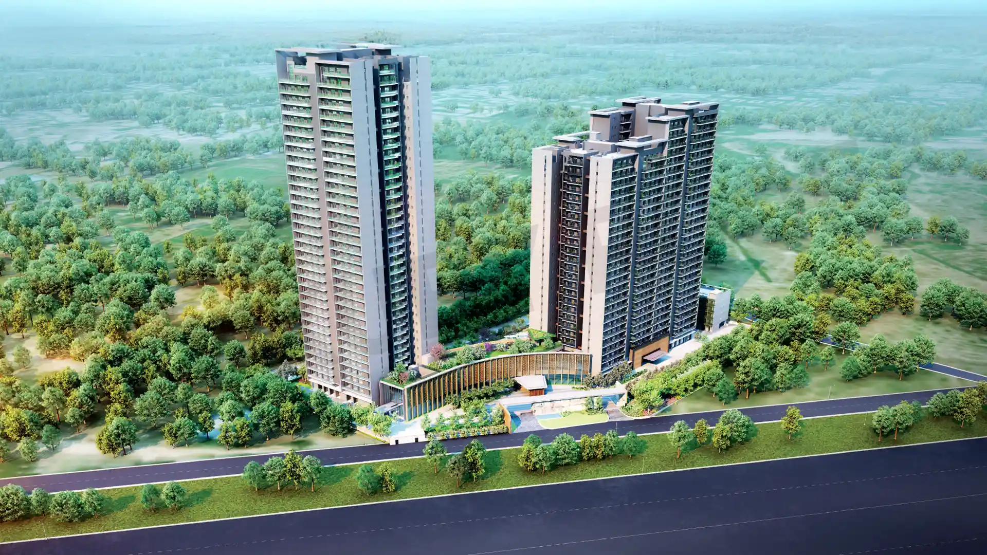Krisumi Waterfall Residences Arial View Sector 36a Gurugram Krisumi Waterfall Residences Arial View Sector 36a Gurugram