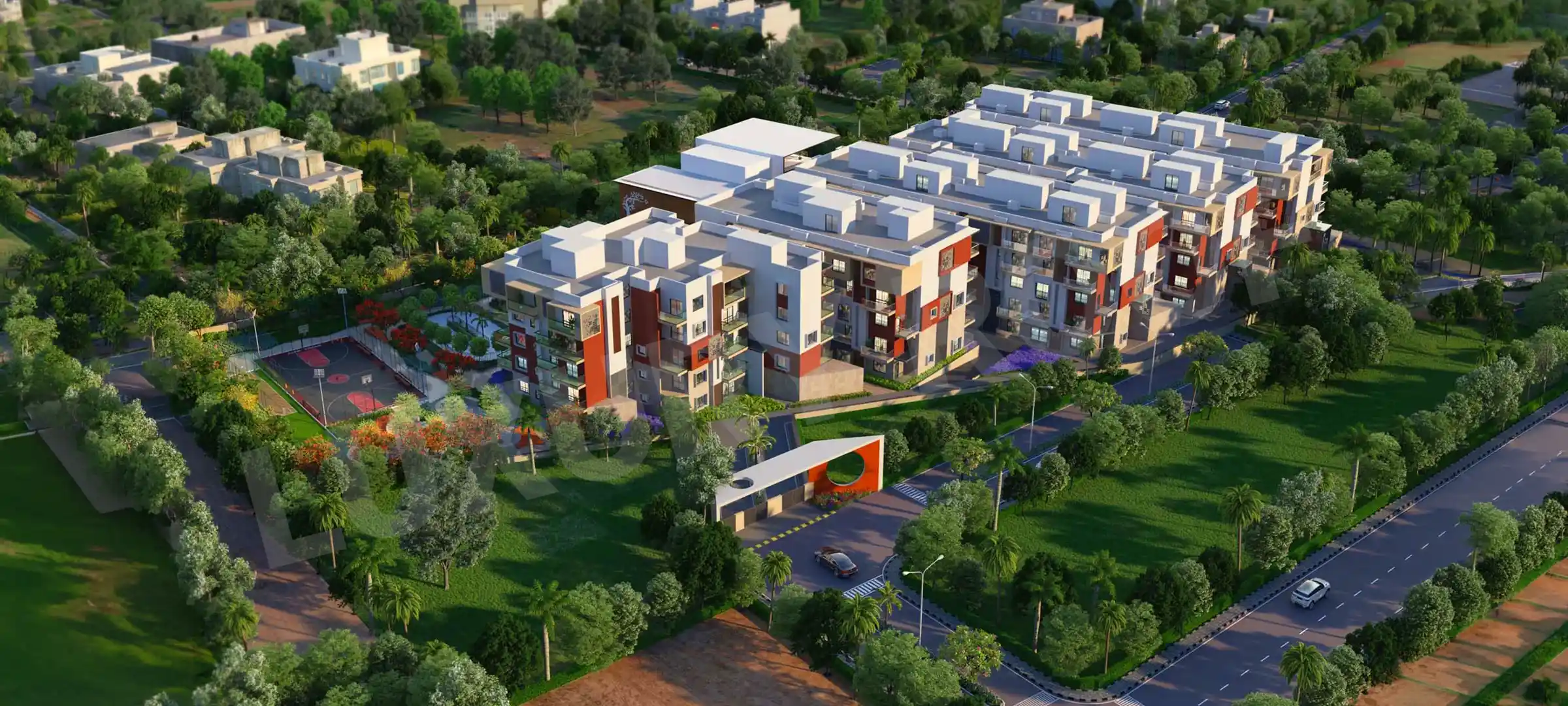 Sbr Florenso Side Arial View Elevation Chaitanya Ananya Seegehalli Munnekollal Bengaluru