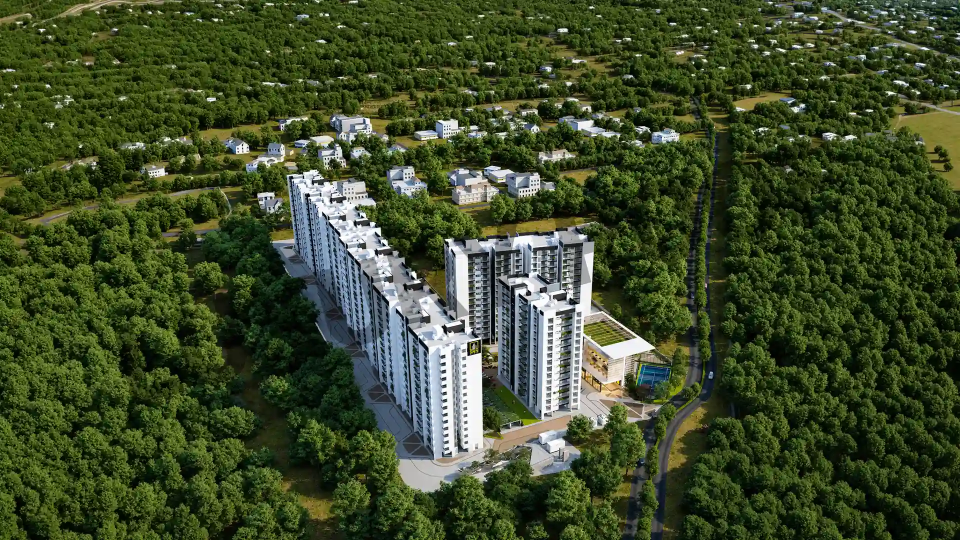 Snn Estates Felicity Aerial View1 Thanisandra Bangalore