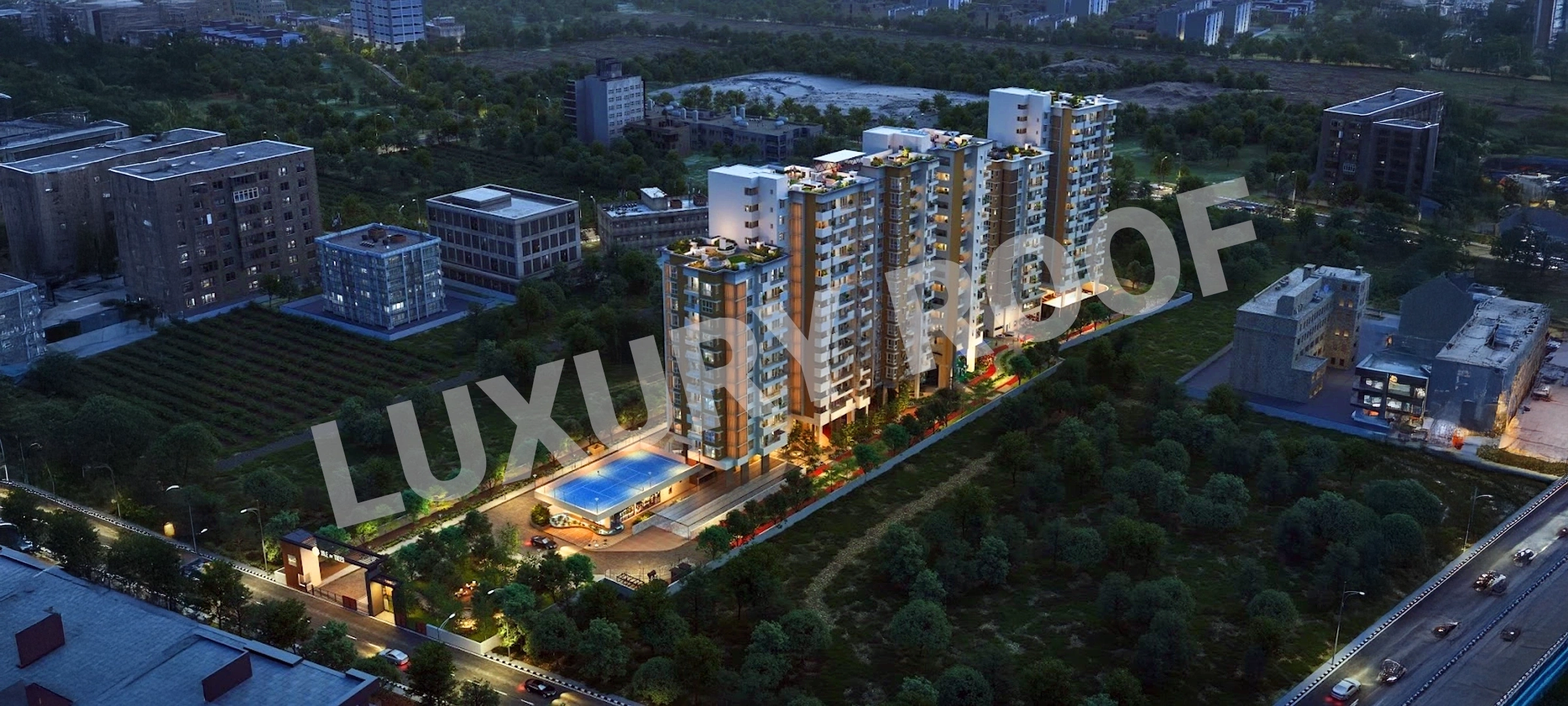 Tvs Emerald Isle Of Trees Ariel View3 Rachenahalli Jakkur Bengaluru