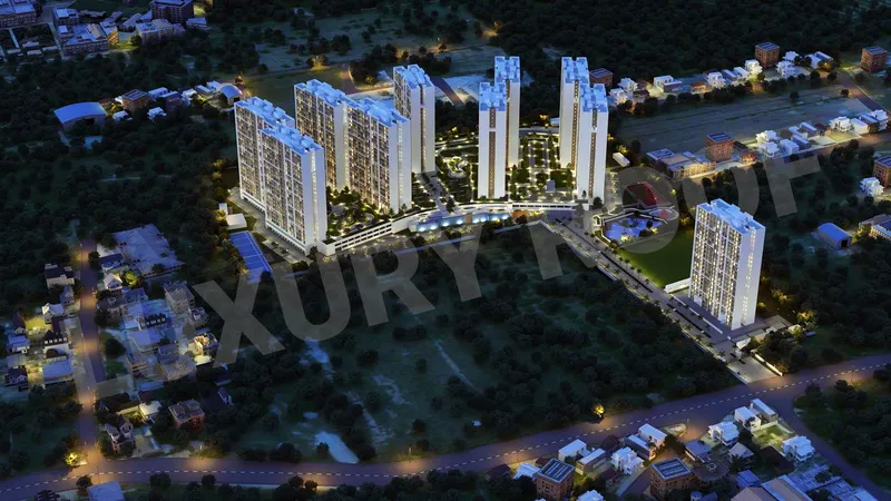 Night Ariel View Sobha Dream Gardens Thanisandra Bangalore